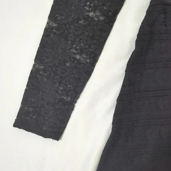 NWT Guess LS Francis Ruffle Lace Dress, Color Black Size 10 - Picture 6 of 16
